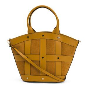 CHEVAL Made In Italy Leather And Suede Tulip Satchel